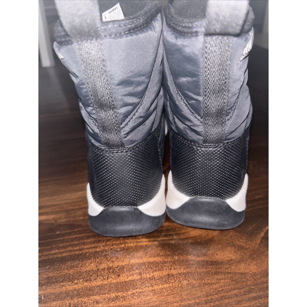 Sorel Womens Whitney Boot Youth Size 4 Black Nylon Quilted Bootie Waterproof - Picture 5 of 9